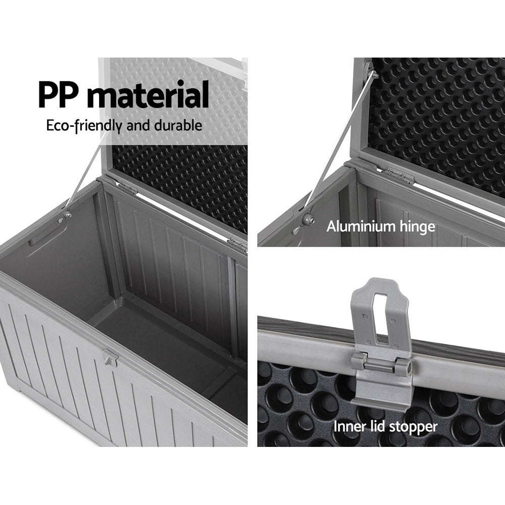Gardeon Outdoor Storage Box 190L Container Lockable Garden Bench Black