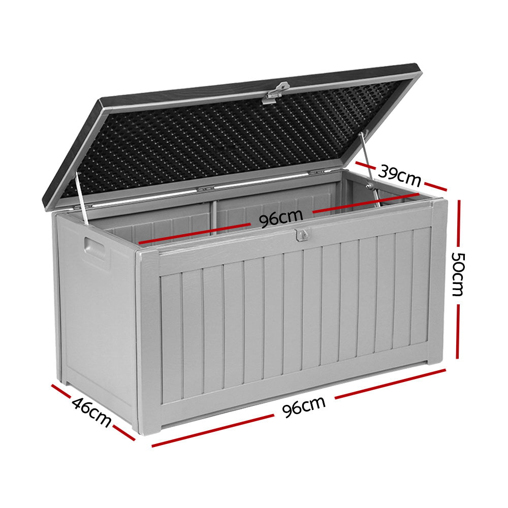 Gardeon Outdoor Storage Box 190L Container Lockable Garden Bench Black