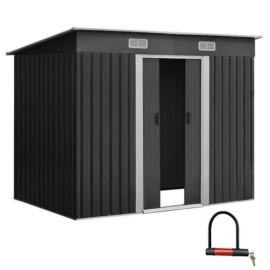 Garden Shed | Outdoor Storage Shed | Sliding Doors | 2.38mx1.31m | Giantz | Grey