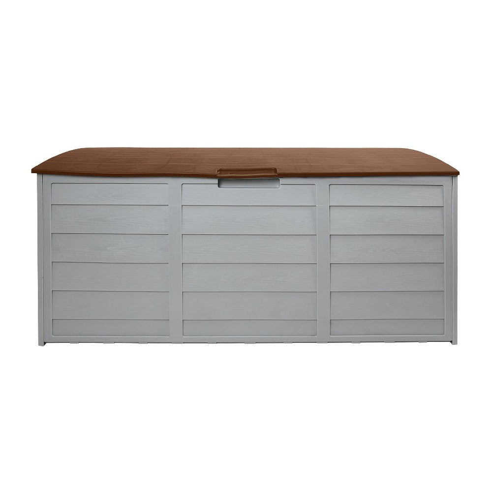 Outdoor Storage Box 290L Lockable Organiser Garden Deck Brown