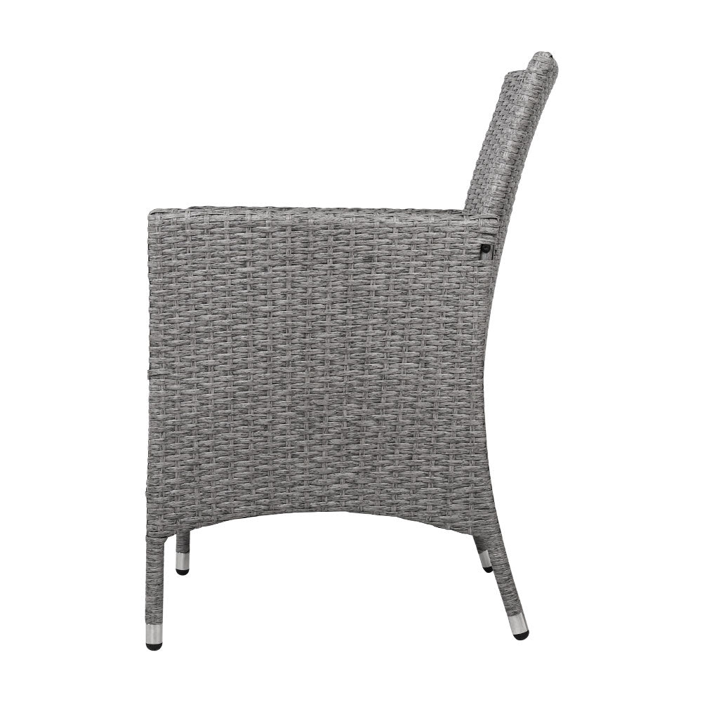 Conversation Set Outdoor Chair and Table Set Gardeon 3PC Grey