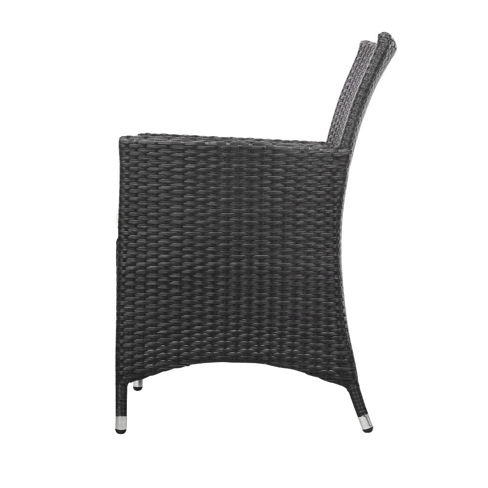 Conversation Set Outdoor Chair and Table Set Gardeon 3PC Black