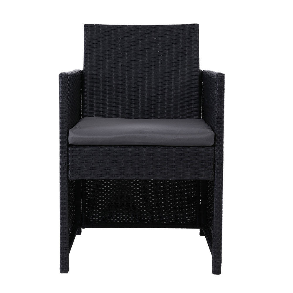 Outdoor Dining Chair Set 2PC Patio Furniture Wicker Garden Cushion Hugo