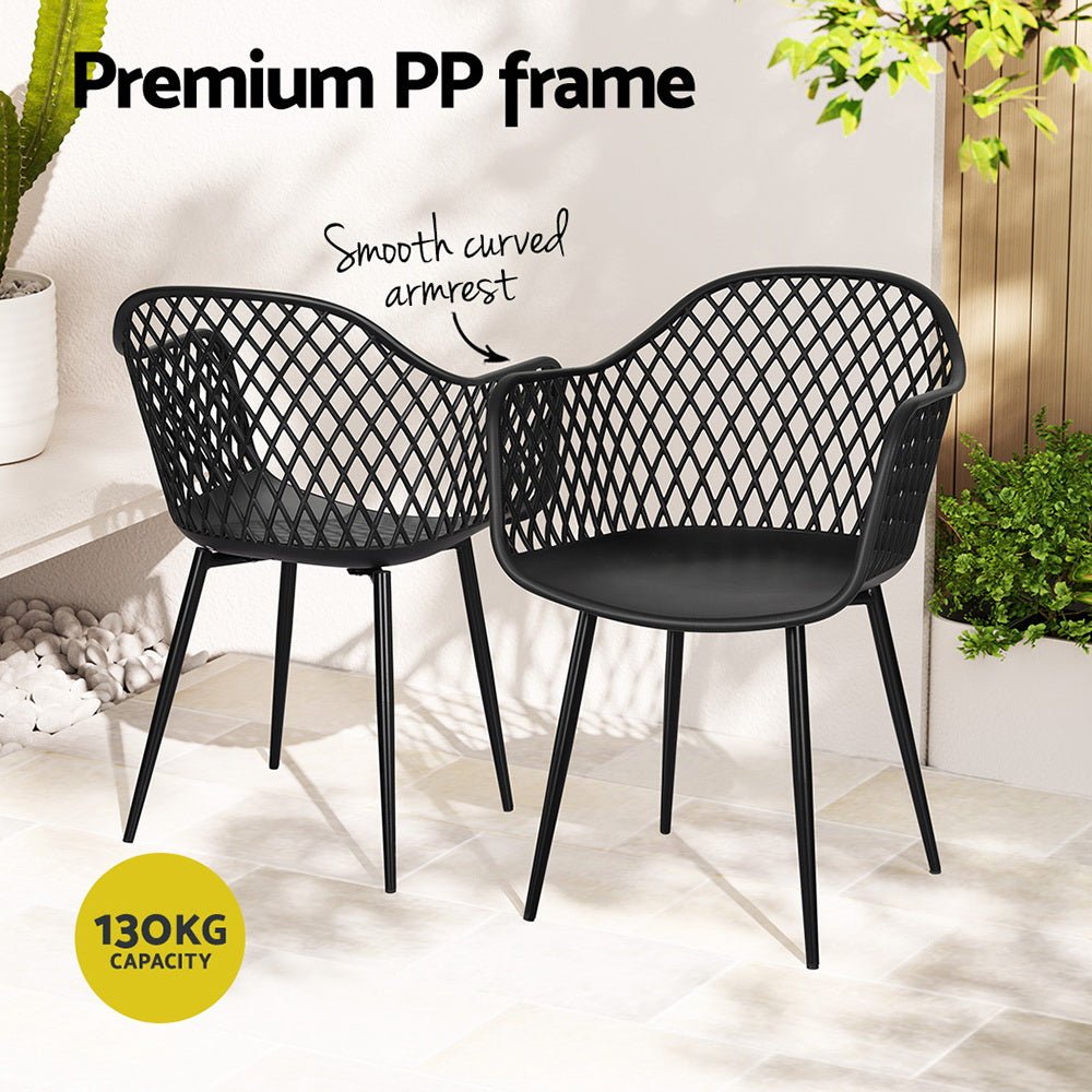 Outdoor Dining Chairs 4-Piece Lounge Chair Patio Furniture Black