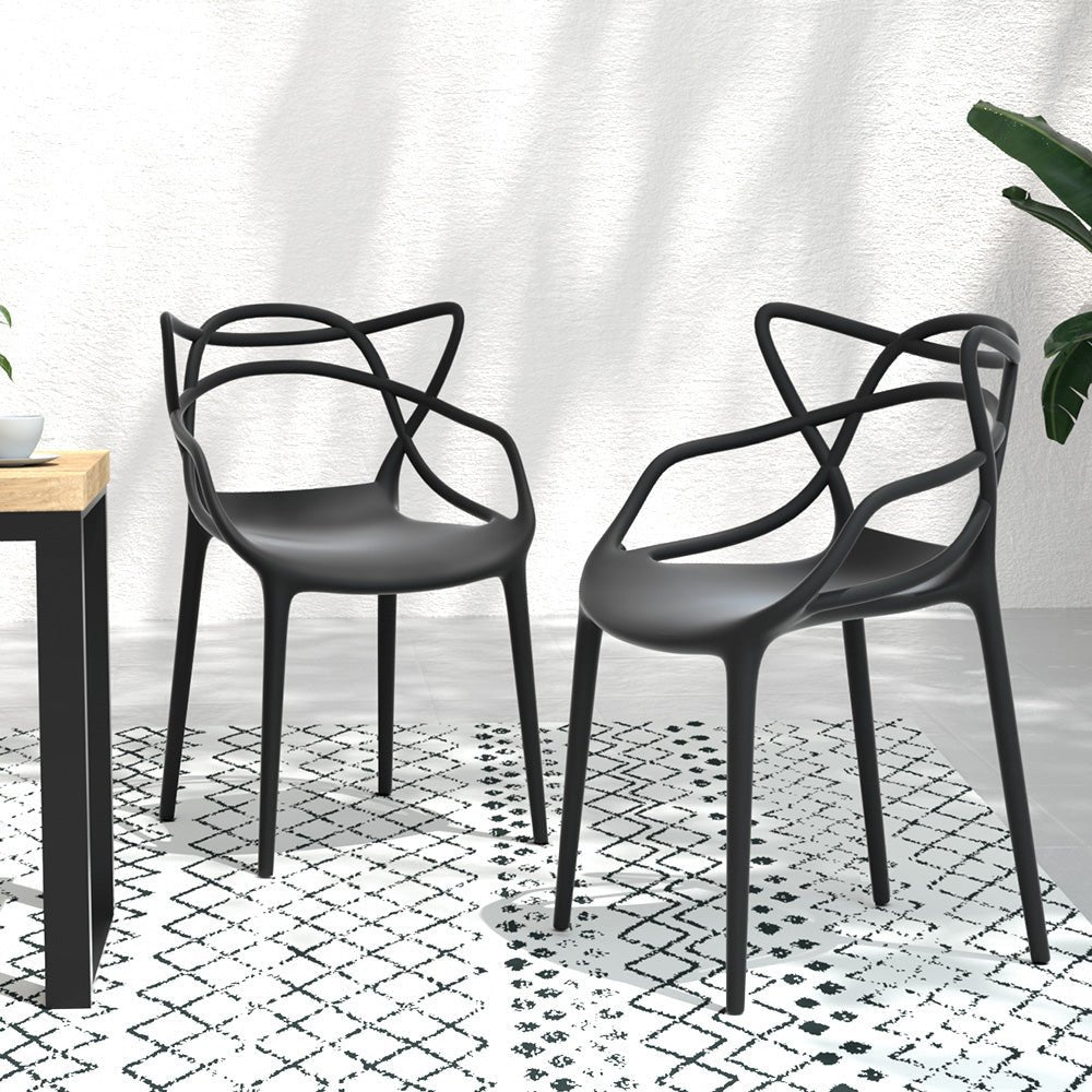 Outdoor Dining Chairs 4PC Gardeon Portable Stackable Outdoor Chair Patio Furniture
