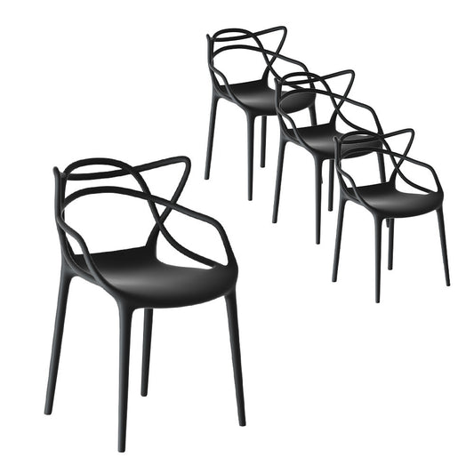 Outdoor Dining Chairs 4PC Gardeon Portable Stackable Outdoor Chair Patio Furniture