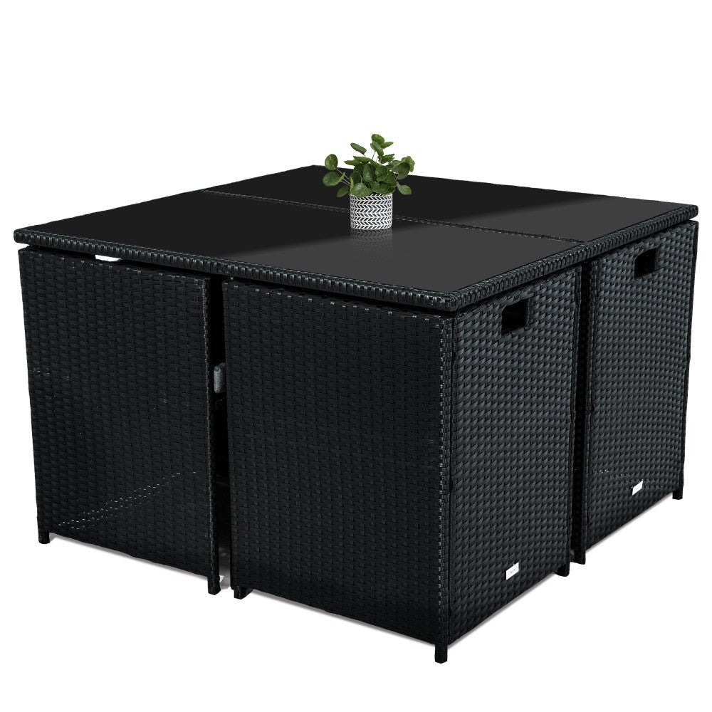 Outdoor Dining Table Set 8 Seater Horrocks Black