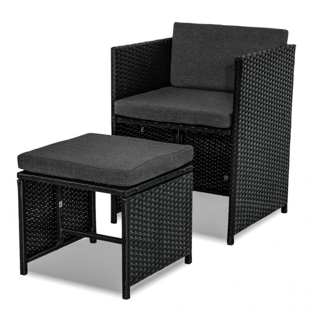 Outdoor Dining Table Set 8 Seater Horrocks Black