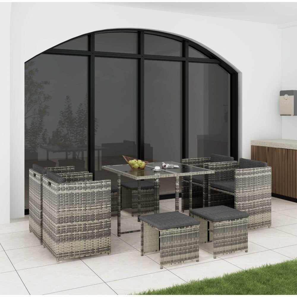 Outdoor Dining Table Set 8 Seater Horrocks Grey
