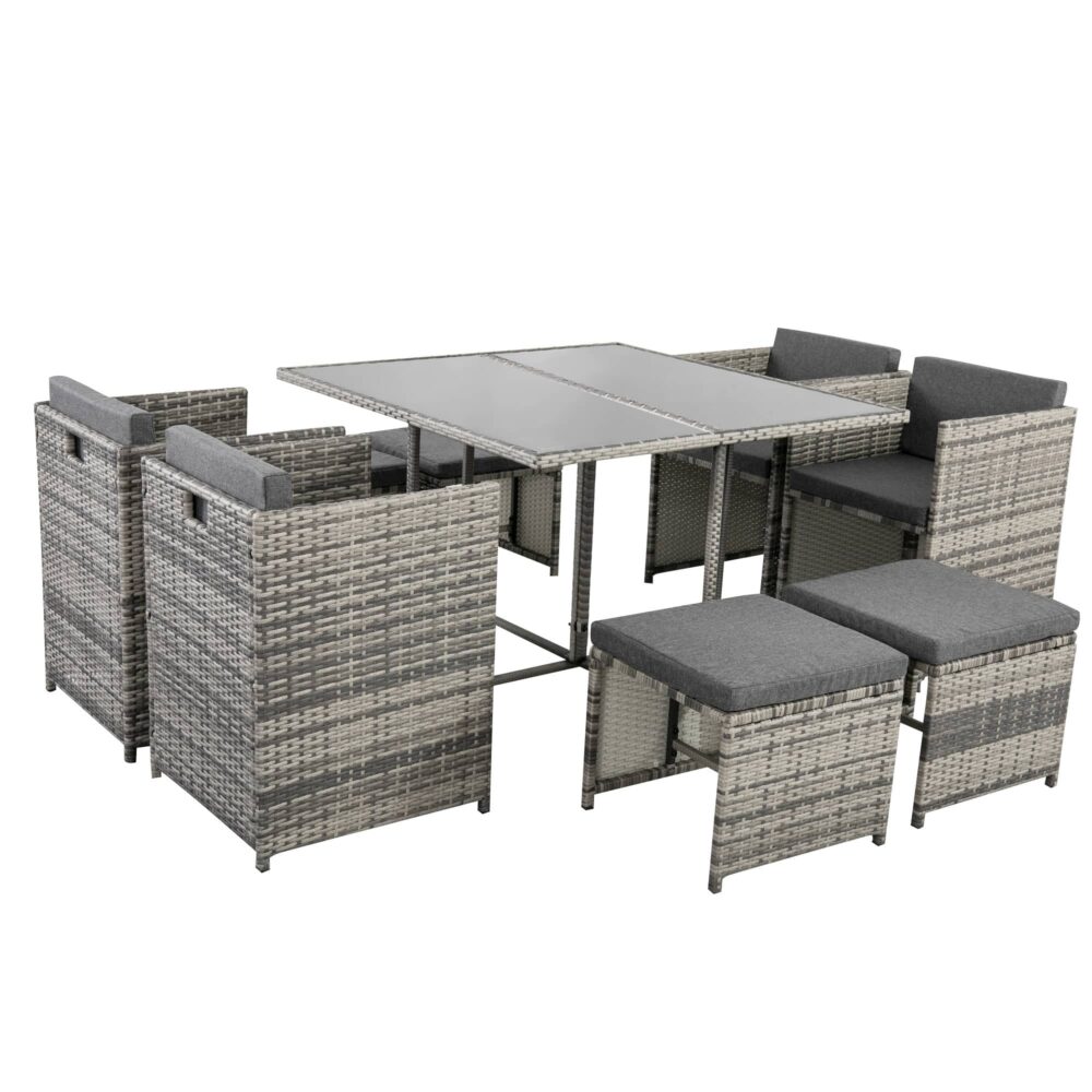 Outdoor Dining Table Set 8 Seater Horrocks Grey