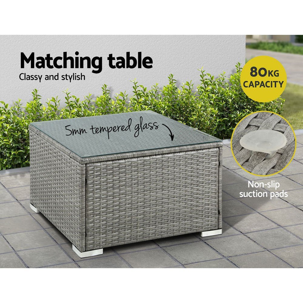Outdoor Lounge | 4 Seat | Modular Outdoor Sofa Setting | All Grey