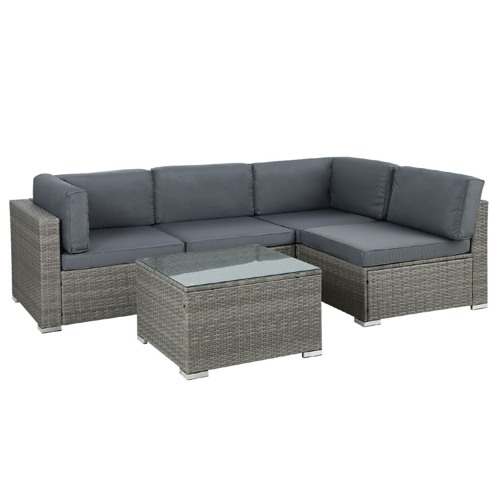 Outdoor Lounge | 4 Seat | Modular Outdoor Sofa Setting | All Grey