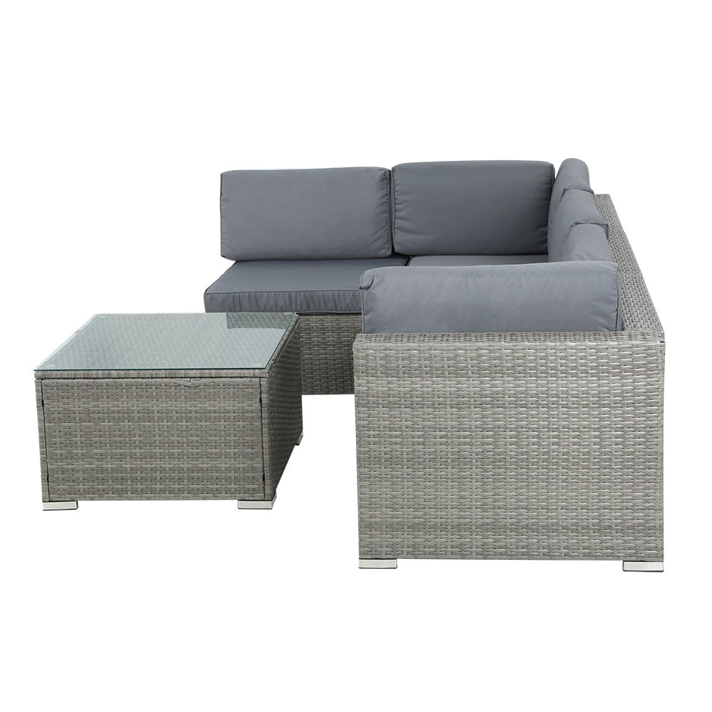 Outdoor Lounge | 4 Seat | Modular Outdoor Sofa Setting | All Grey