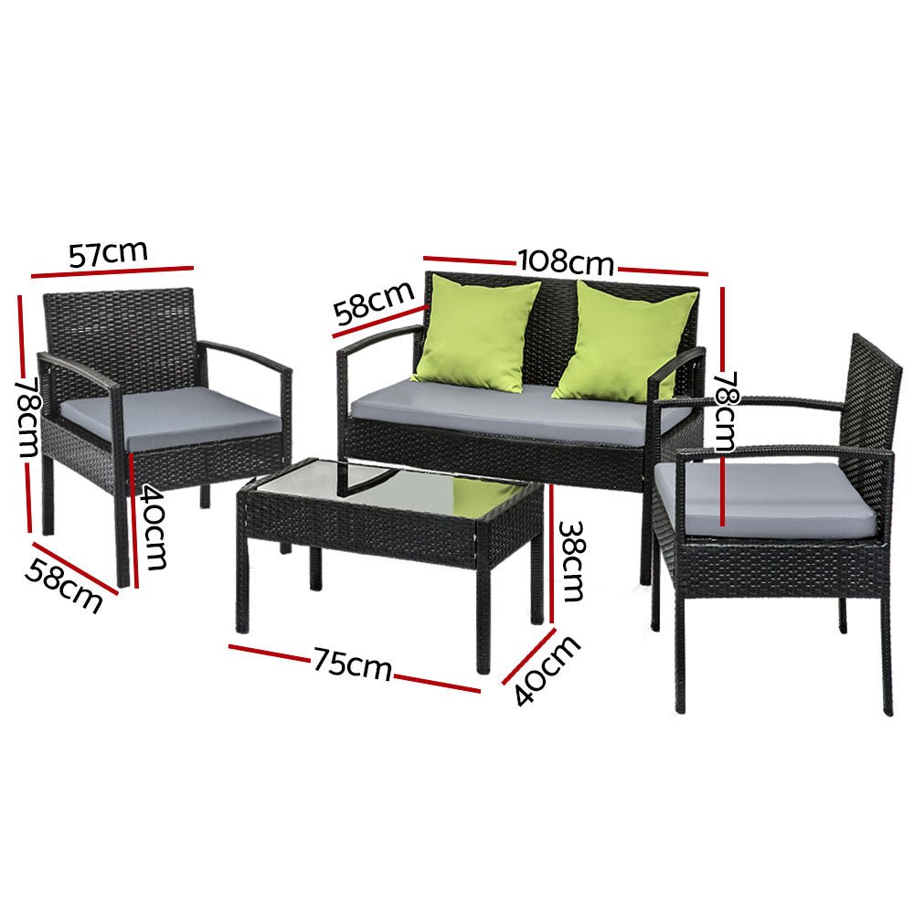 Outdoor Lounge Gardeon Sofa Patio Set Table Chair Storage Cover