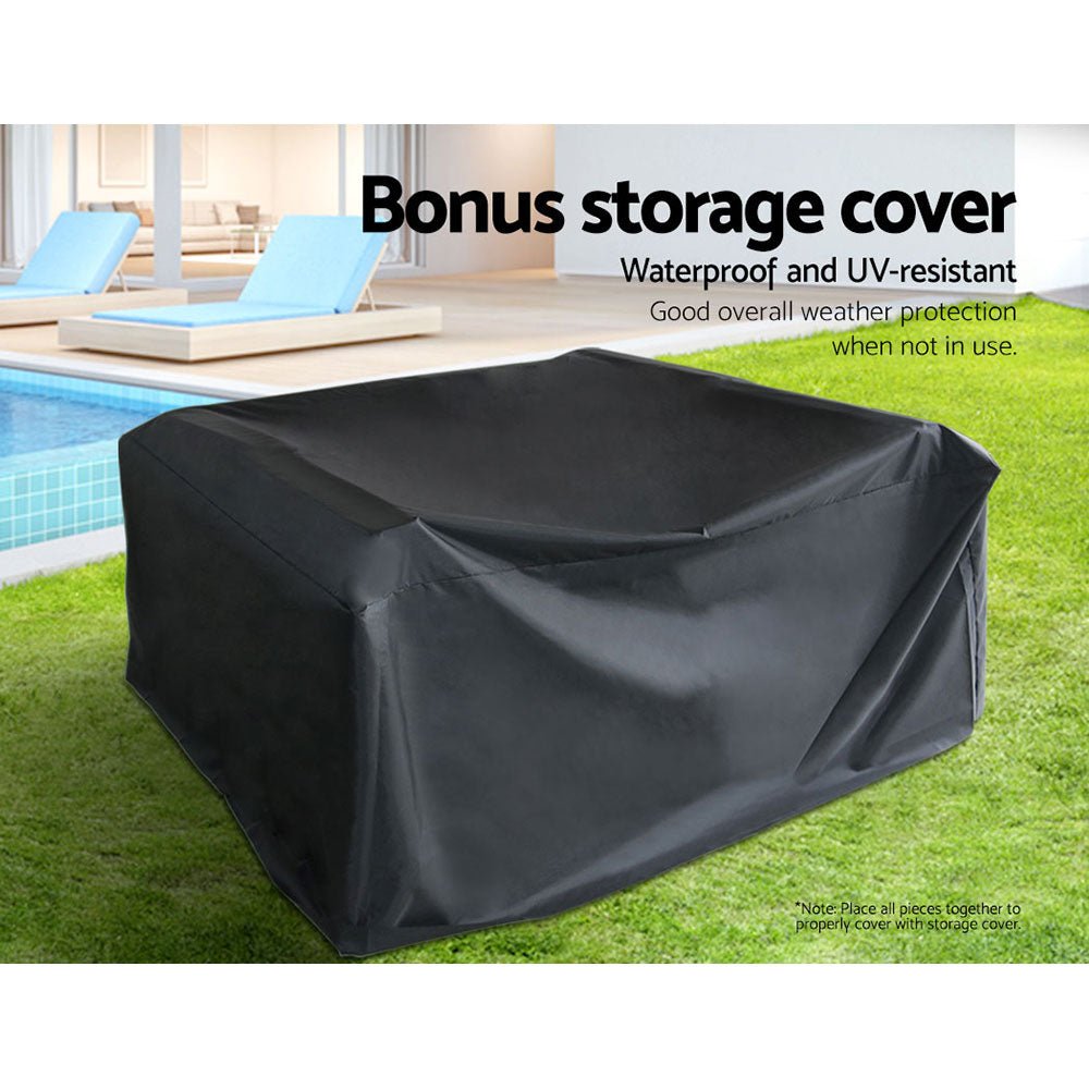 Outdoor Lounge Gardeon Sofa Patio Set Table Chair Storage Cover