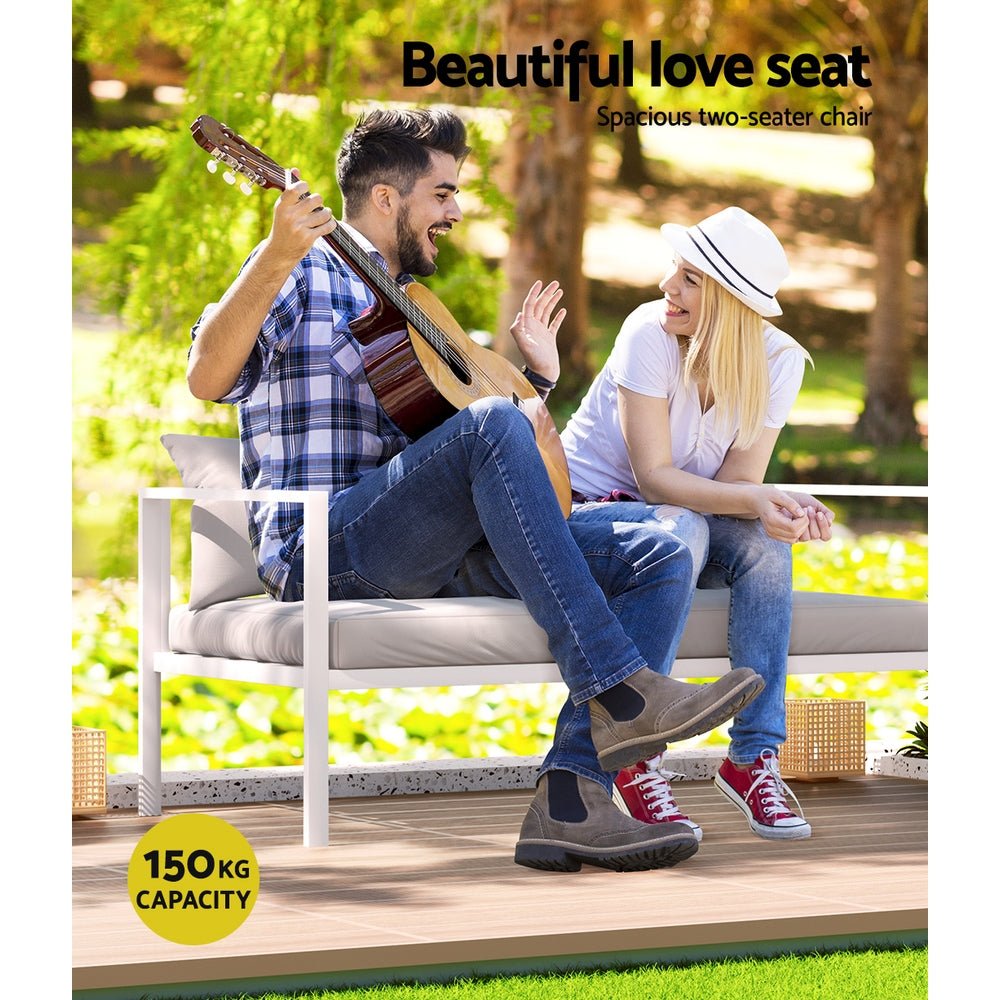 Outdoor Lounge Set 4 Seater Aluminium Outdoor Sofa Setting Patio Set