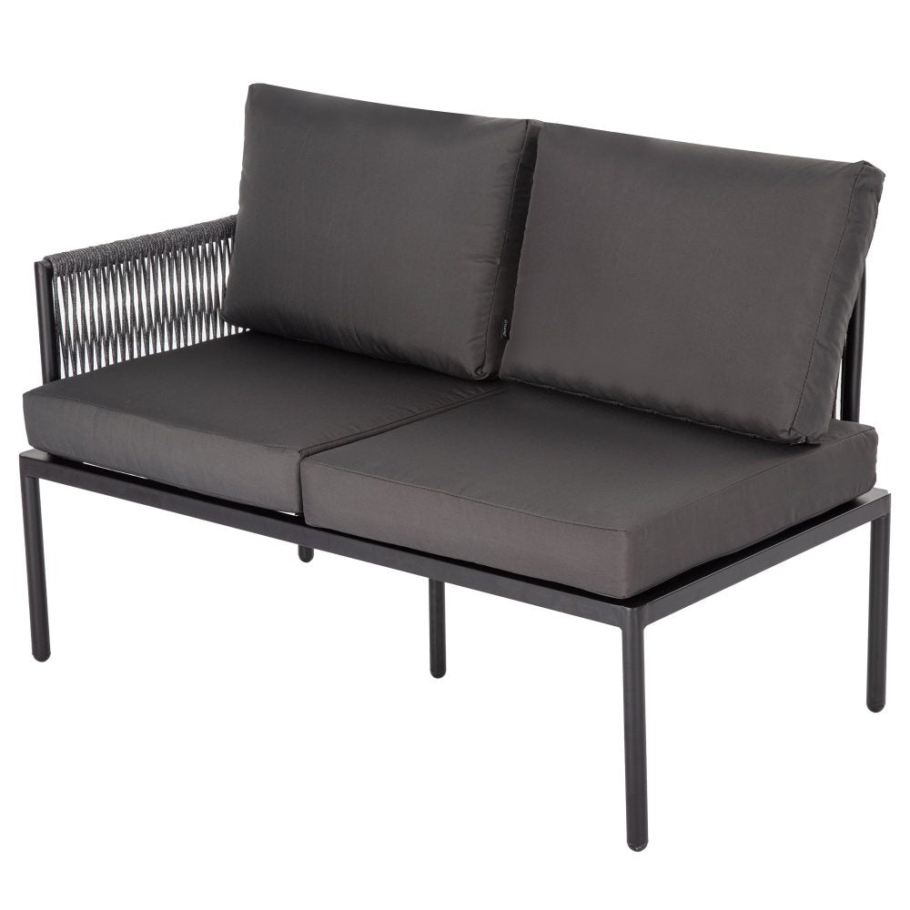 Outdoor Lounge Set 4 Seater Coffee Table Stylish Rope Design Eden Black