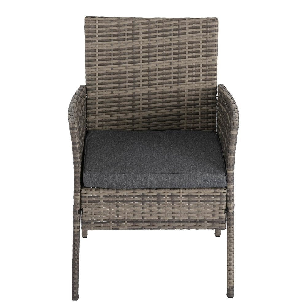 Outdoor Lounge Set 4 Seater Garden Sofa Set Wicker Mixed Grey