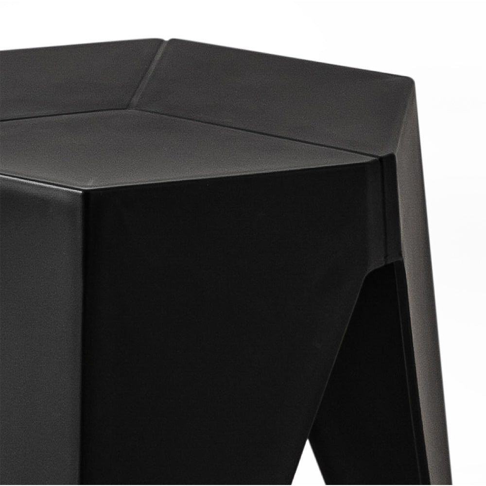 Outdoor Stool Set of 2 Bar Stools Plastic Puzzle Black