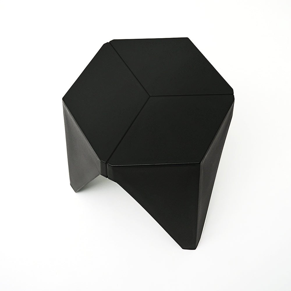 Outdoor Stool Set of 2 Bar Stools Plastic Puzzle Black