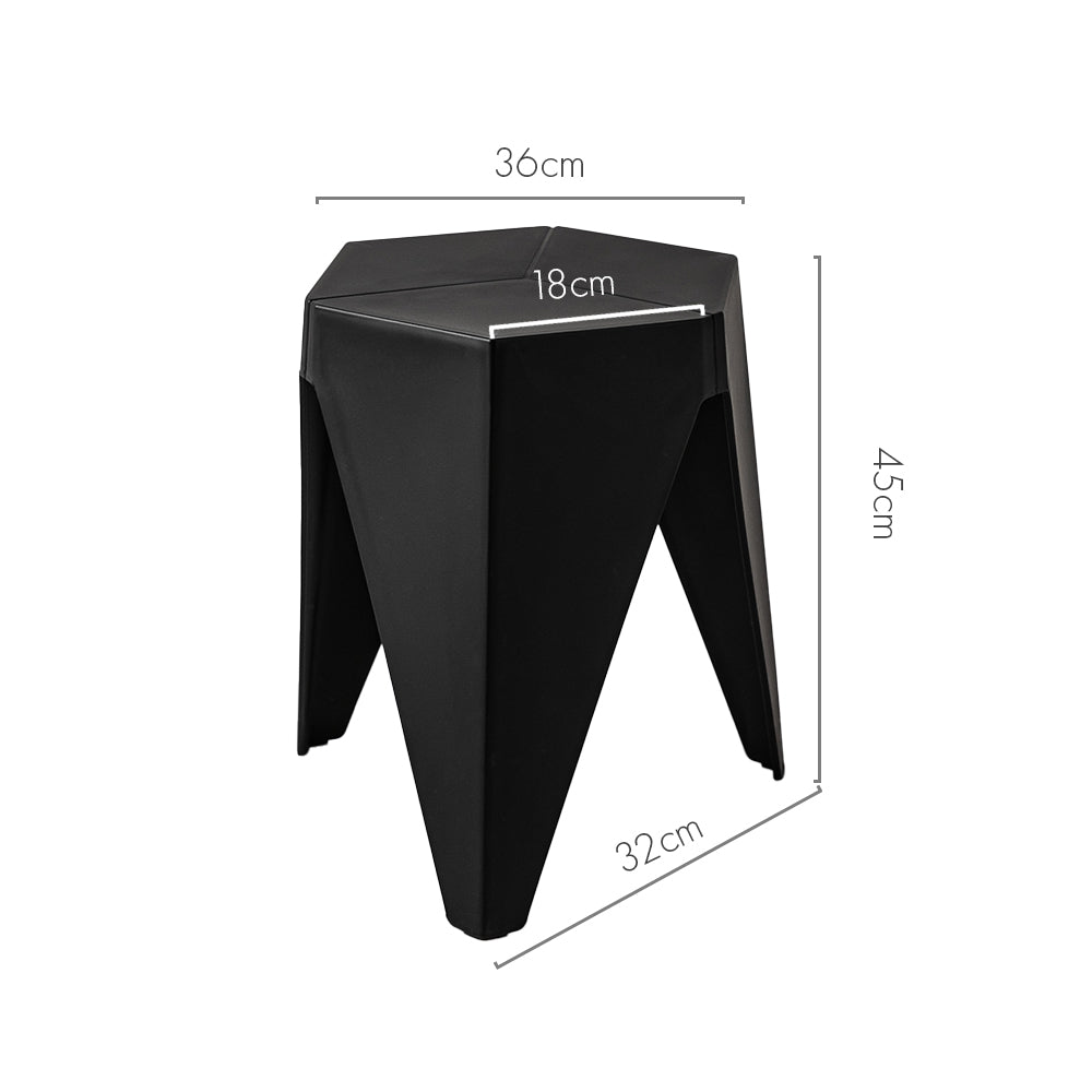 Outdoor Stool Set of 2 Bar Stools Plastic Puzzle Black