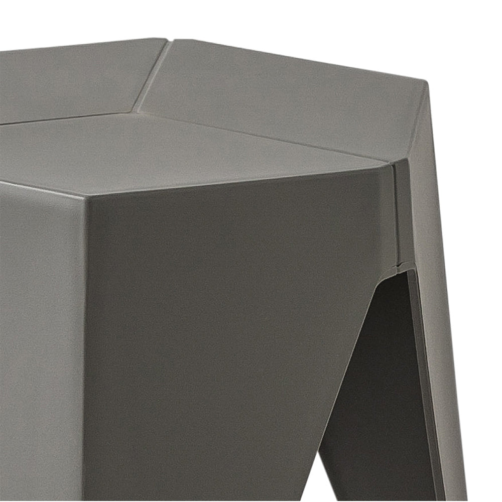 Outdoor Stool Set of 2 Bar Stools Plastic Puzzle Grey