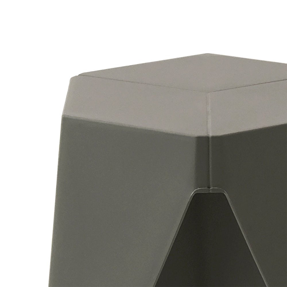 Outdoor Stool Set of 2 Bar Stools Plastic Puzzle Grey