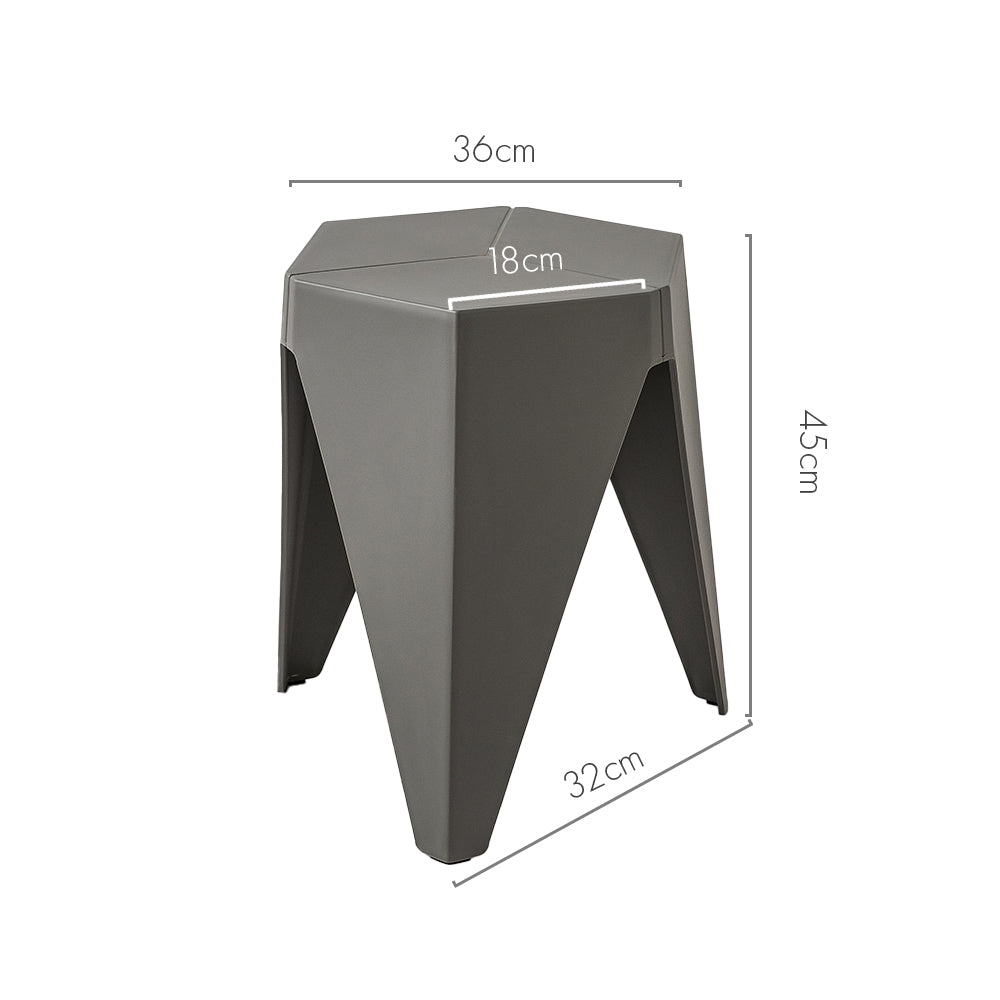 Outdoor Stool Set of 2 Bar Stools Plastic Puzzle Grey