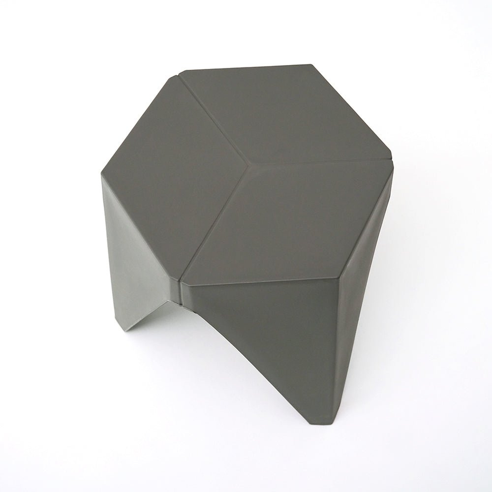 Outdoor Stool Set of 2 Bar Stools Plastic Puzzle Grey