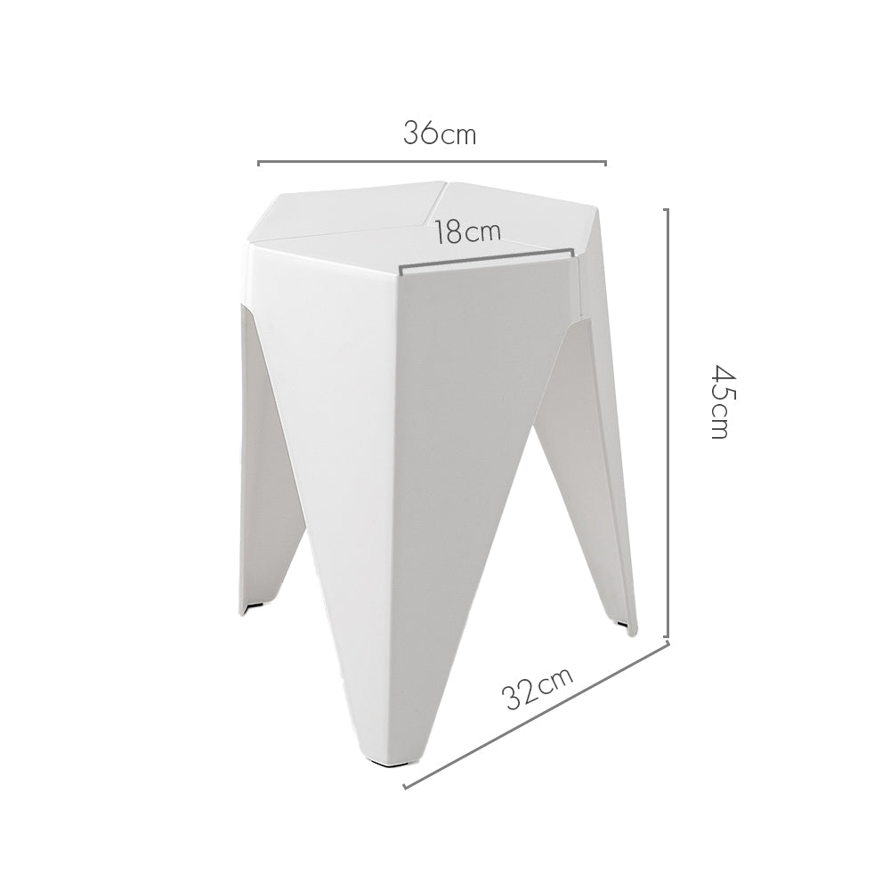 Outdoor Stool Set of 2 Bar Stools Plastic Puzzle White