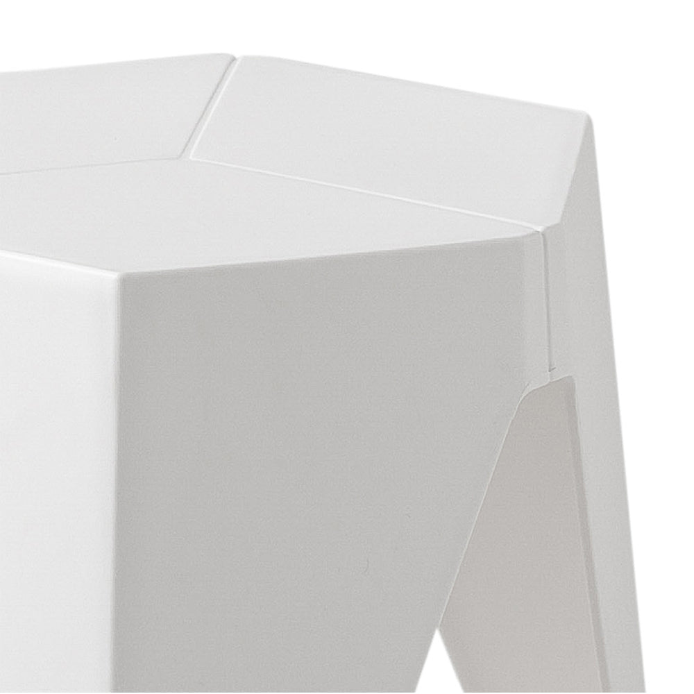 Outdoor Stool Set of 2 Bar Stools Plastic Puzzle White