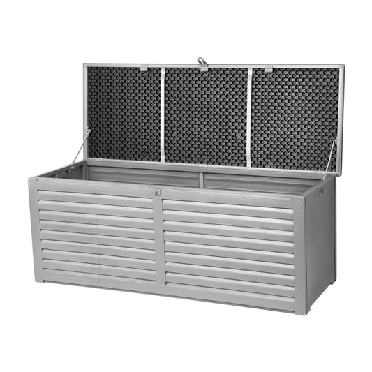 Outdoor Storage Box 390L Container Lockable Toy Deck Garden - Grey