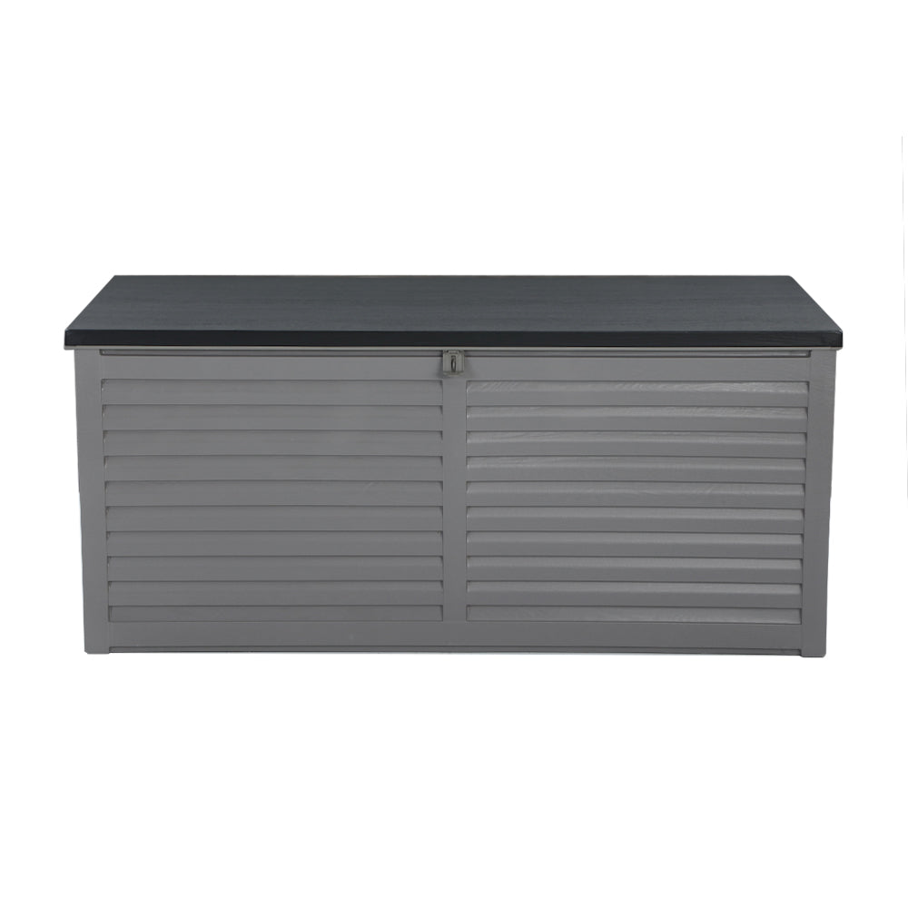 Outdoor Storage Box 490L Container Garden Toy Tool Sheds Chest Grey