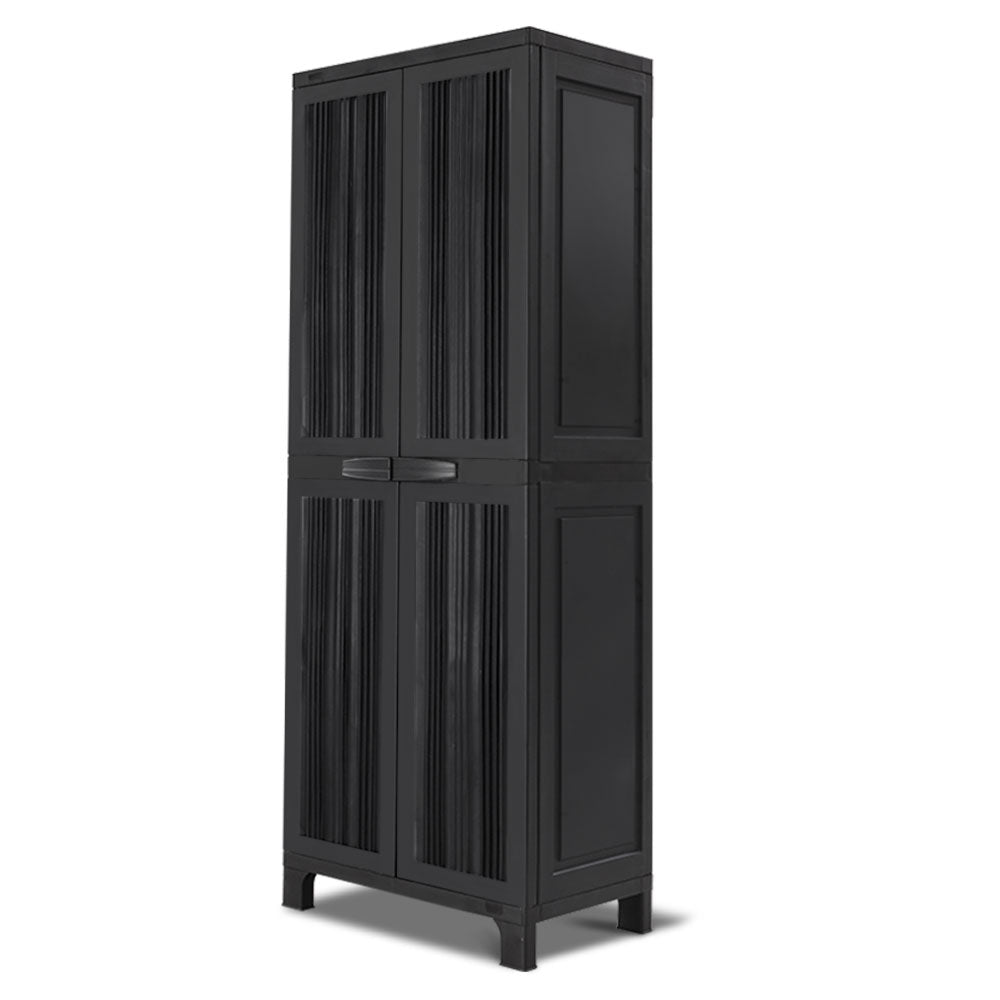 Outdoor Storage Cabinet Gardeon 173cm Box Lockable Cupboard Garage Black