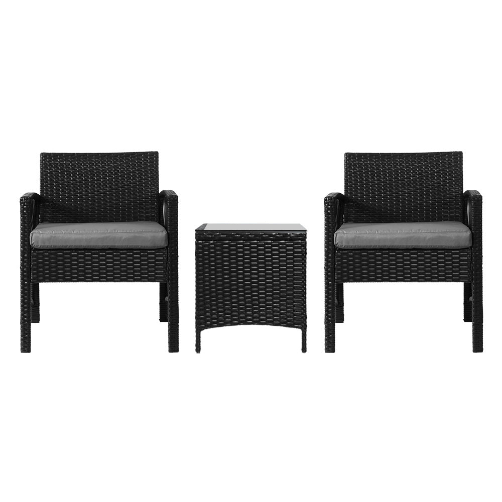 Conversation Set Chat Set 2 Seat Table Set Harp Black