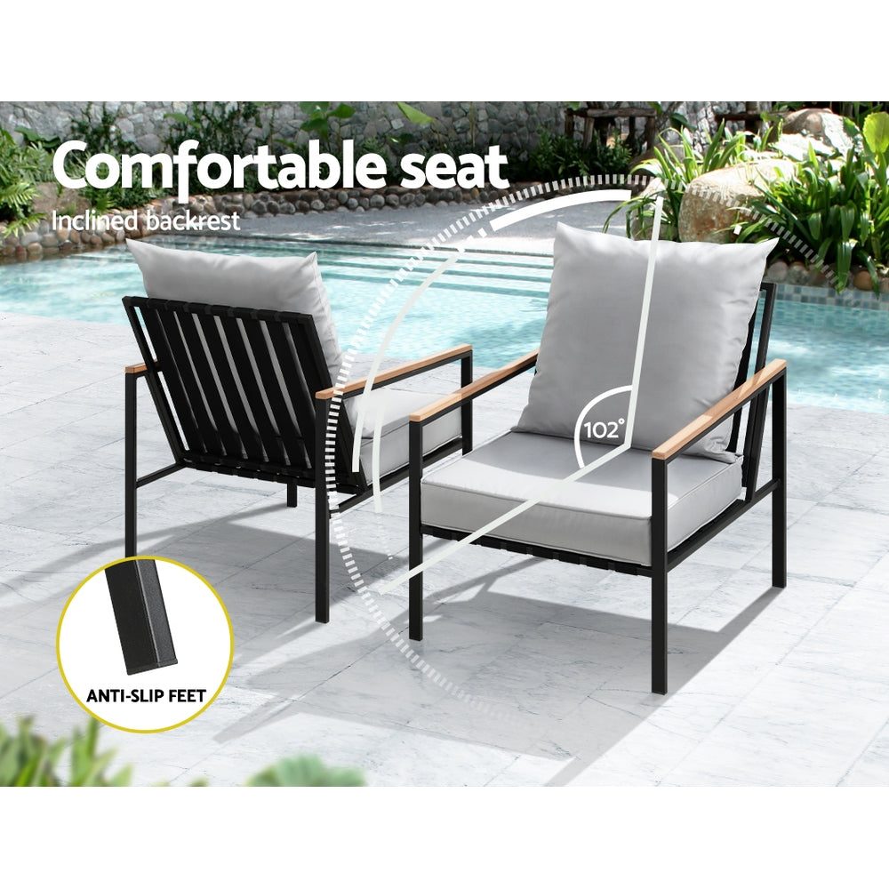 Conversation Set Modern Angular Coffee Table and Chairs
