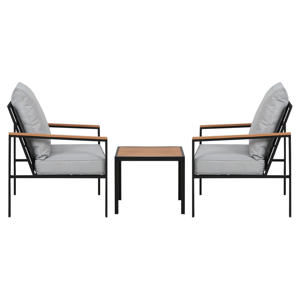 Conversation Set Modern Angular Coffee Table and Chairs