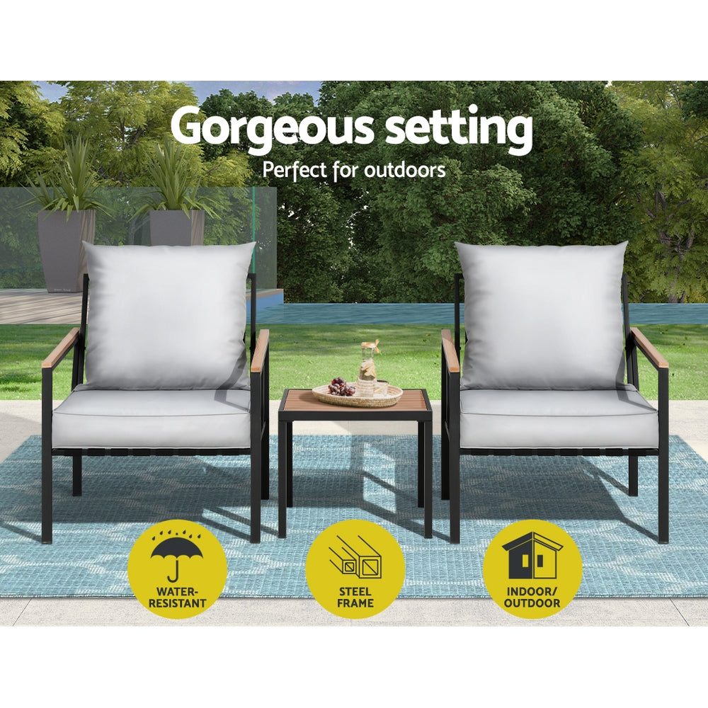 Conversation Set Modern Angular Coffee Table and Chairs