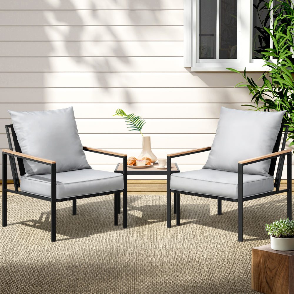 Conversation Set Modern Angular Coffee Table and Chairs