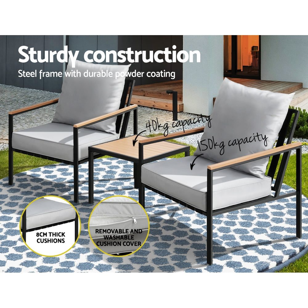 Conversation Set Modern Angular Coffee Table and Chairs