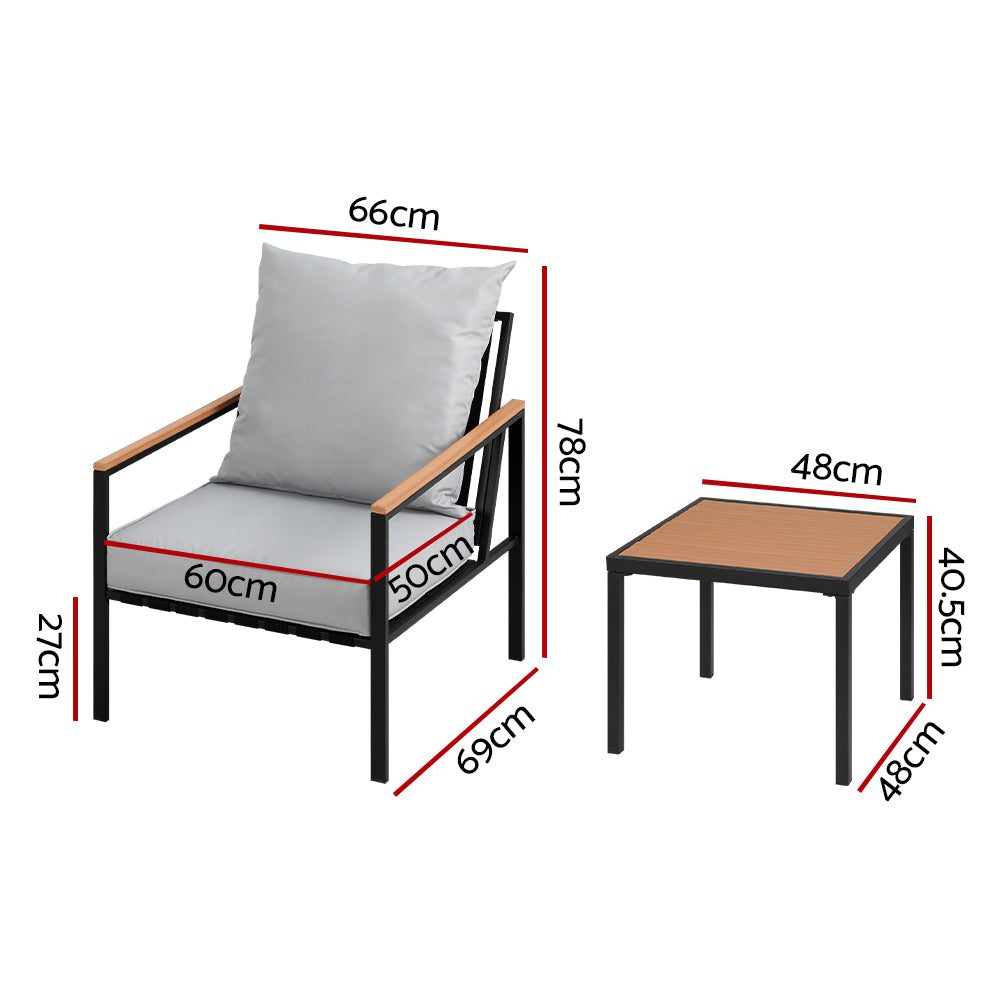 Conversation Set Modern Angular Coffee Table and Chairs