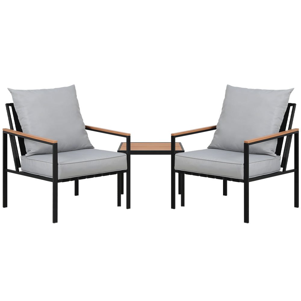 Conversation Set Modern Angular Coffee Table and Chairs