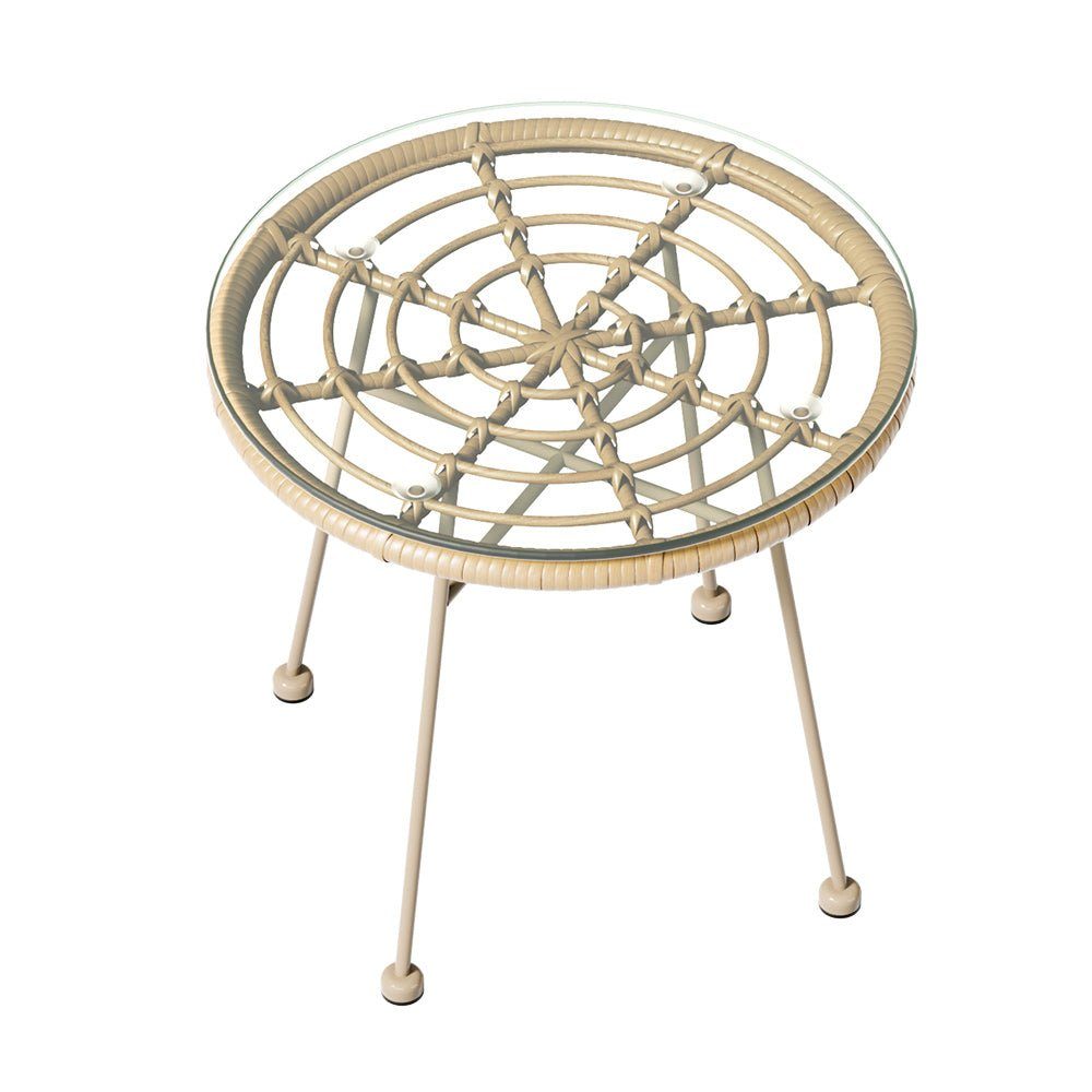 Conversation Set Patio Furniture Rope Beige