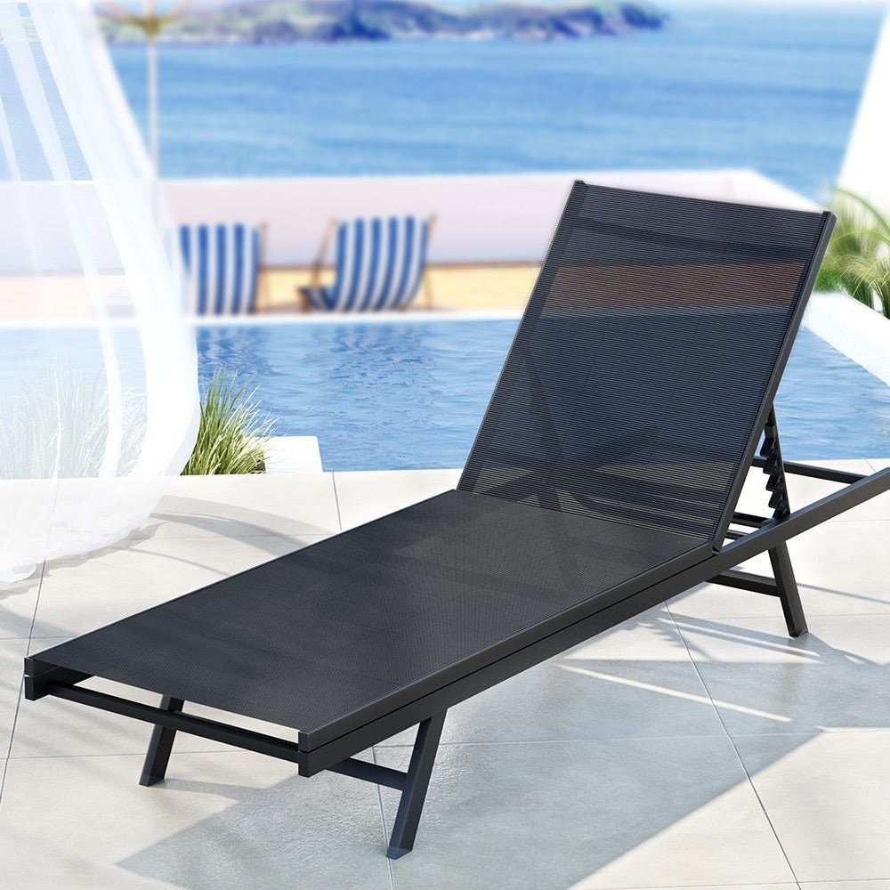 Sun Lounger Lightweight Steel Adjustable