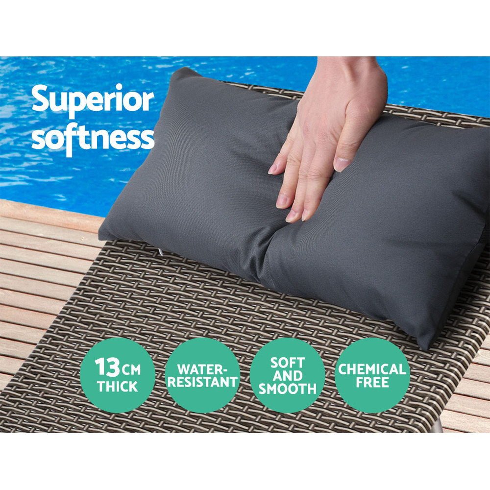 Sun Lounge Outdoor Furniture Lounger Beach with Armrest Beige