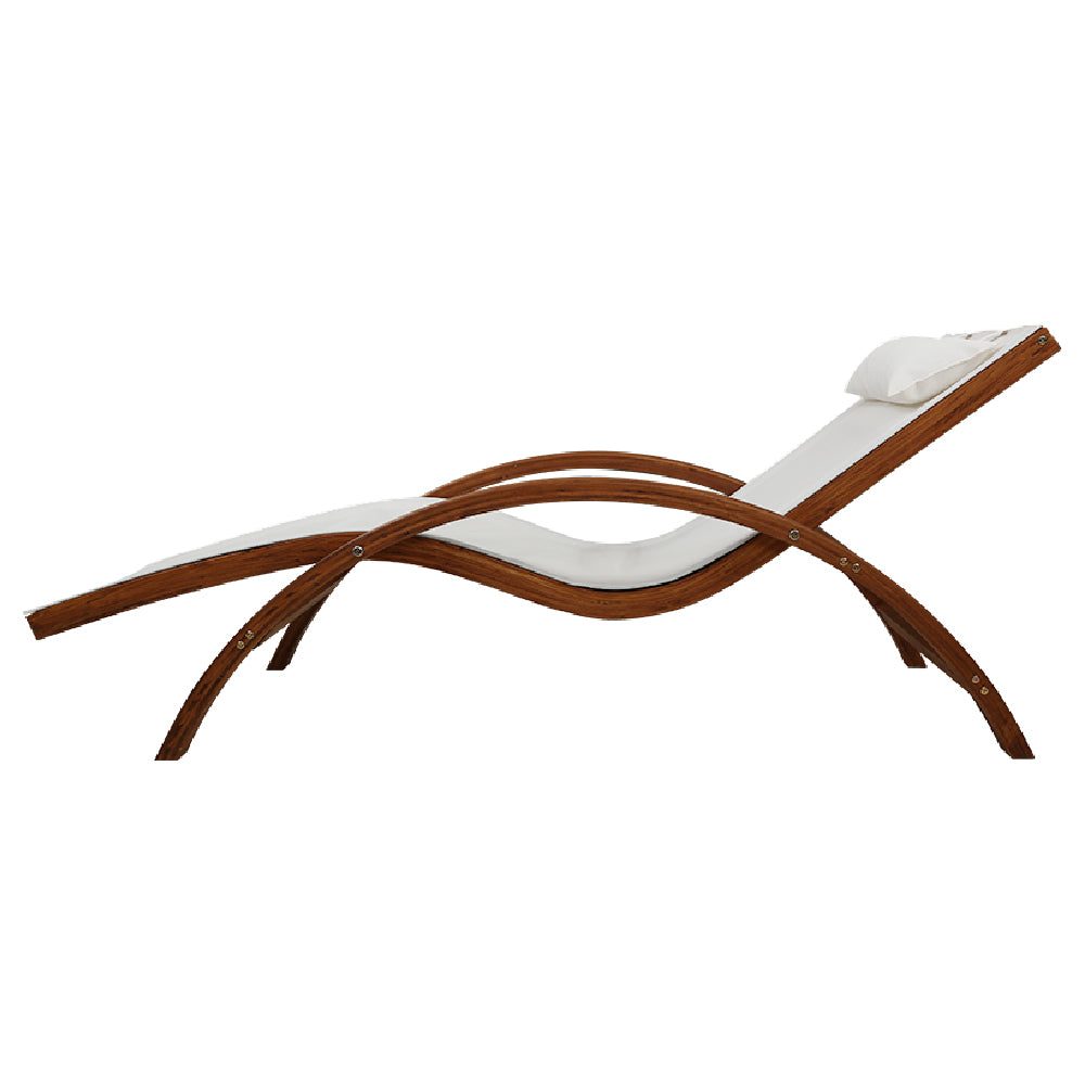 Sun Lounge Outdoor Furniture Patio Lounger Natural Larch Wood