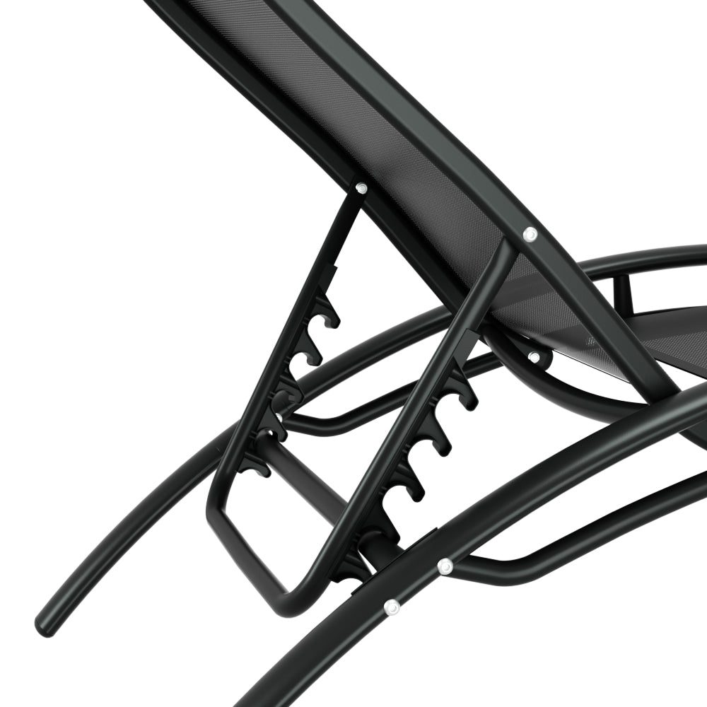 Sun Lounge Set Chaise Lounger 2 Chairs with Matching Table