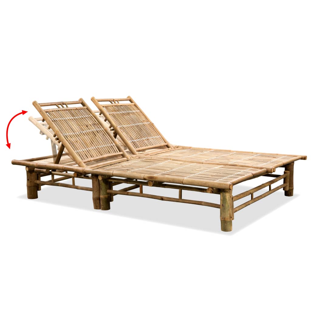 Sun Lounger | Natural Bamboo | 2 Person Double