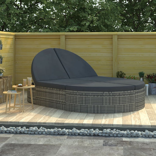 Outdoor Daybed | 2-Person Double | Oval Shape | Adjustable Both Ends | With Cushions