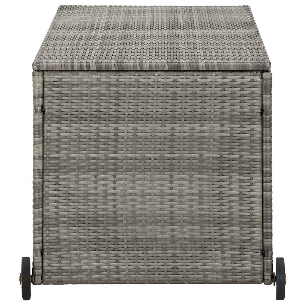 Weatherproof Garden Storage Box (120X65X61cm) | Durable Rattan with Wheels & Waterproof Liner | Grey or Black